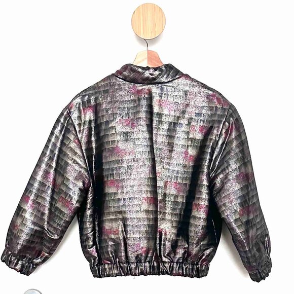 IRO Zina cropped bomber jacket, color - Multico, Size FR 36, US XS to S, EUC - Picture 4 of 8